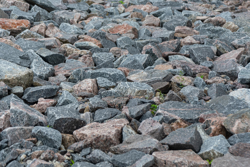 Granite quarry slab yard