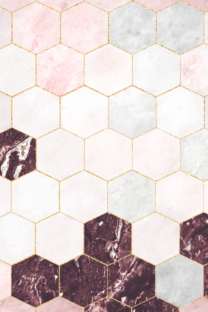 Hexagon encaustic tile close-up